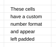 Simulated padding with a custom number format